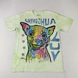 The Mountain Chihuahua Shirt Mens Medium Green Dean Russo Art Tie Dye Dog Humane